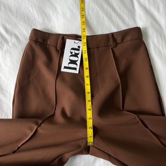 Because of Alice BOA NWT Wide Leg Suit Trouser Pants in Chocolate Brown Large - Picture 9 of 15